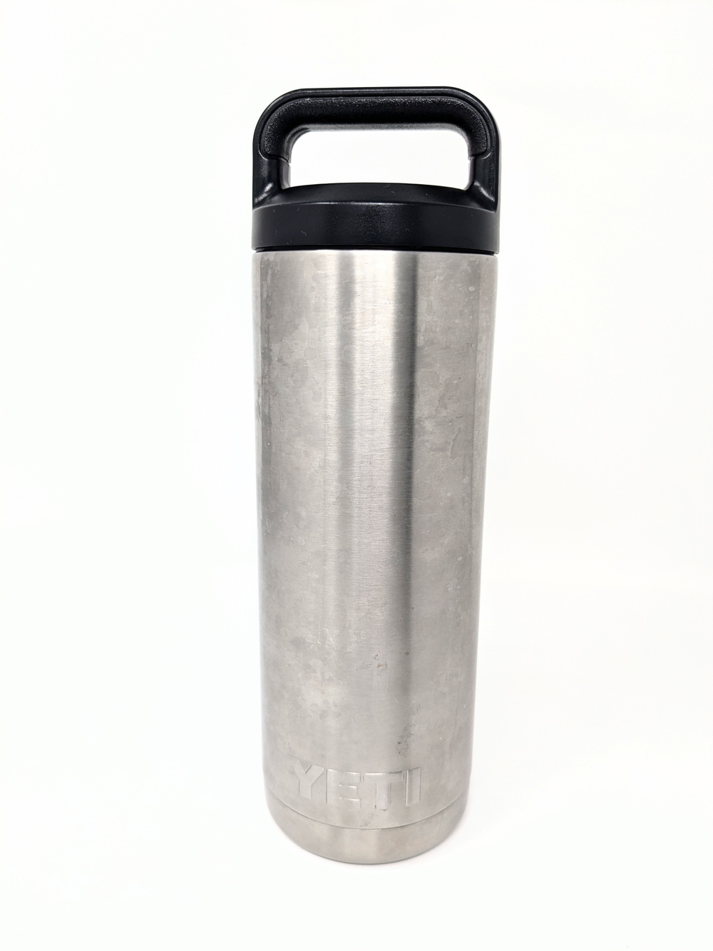 YETI Insulated Stainless Steel Travel Bottle Silver with Black Handle 18oz